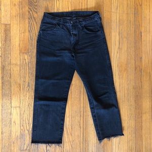 Vintage charcoal black cropped jeans